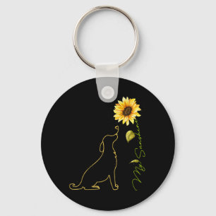 Chaveiro Cachorro Girassol Cute Cachorro Camisetas Luz do S