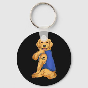 Chaveiro Cachorro Golden Retriever Engraçado Ama Pai Tatuag