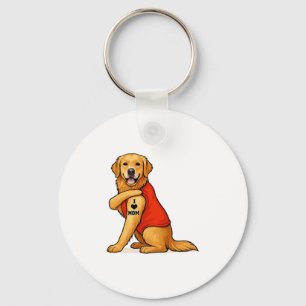 Chaveiro Cachorro golden retriever engraçado Eu Amo Mãe Ama