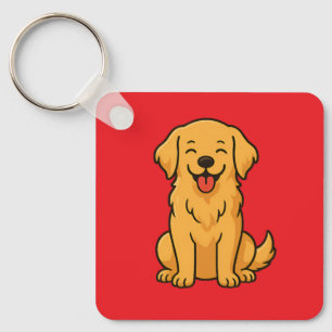 Chaveiro Cachorro Golden Retriever Feliz – Animais de Estim