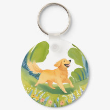 Cachorro Golden Retriever Feliz | Cartão Leve de A