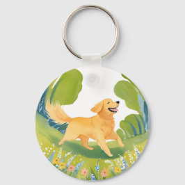 Chaveiro Cachorro Golden Retriever Feliz | Cartão Leve de A