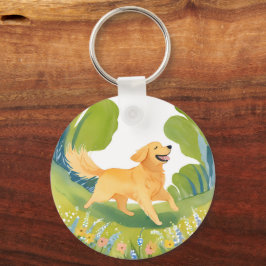 Chaveiro Cachorro Golden Retriever Feliz | Cartão Leve de A