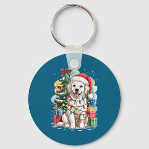 Chaveiro Cachorro Golden Retriever Inglês Branco Chapéu de