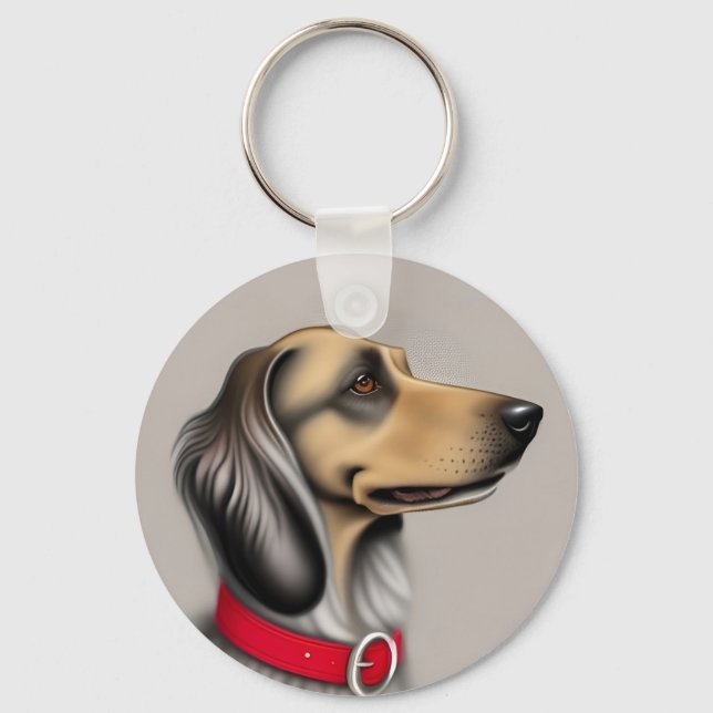 Chaveiro Cachorro Gracioso Com Colar Vermelho Posicionado P (Frente)