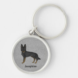 Chaveiro Cachorro GSD German shepherd Bi-Black Com Nome Per