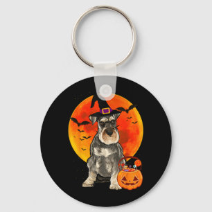 Chaveiro Cachorro Halloween Schnauzer Miniatura Jack O Lant