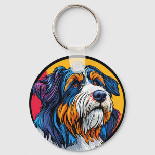Chaveiro Cachorro Ilustrando Criatividade Vibrante