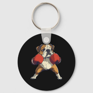 Chaveiro Cachorro Inglês Vestido Como Boxer Engraçado Boxin