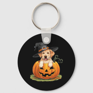 Chaveiro Cachorro Labrador Amarelo Halloween Abóbora