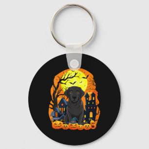 Chaveiro Cachorro Labrador Preto Feminino Com Abóboras Engr