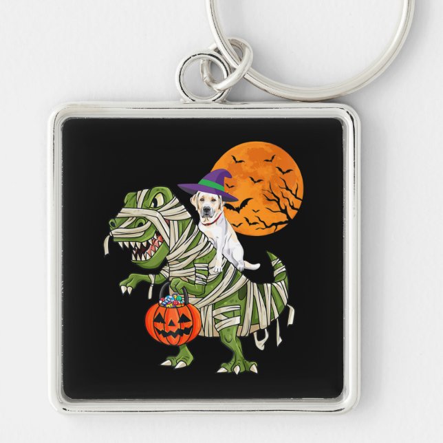 Chaveiro Cachorro | Labrador Retriever Riding Mummy T Rex (Frente)