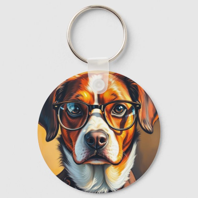 Chaveiro Cachorro Legal com Óculos de Sol (Frente)