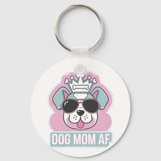 Chaveiro Cachorro Mãe AF - Cachorro Engraçado Mãe Design (Frente)