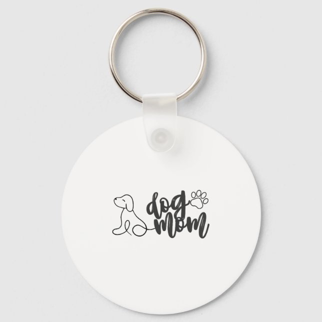 Chaveiro Cachorro Mãe Linha Arte Design Minimista (Frente)