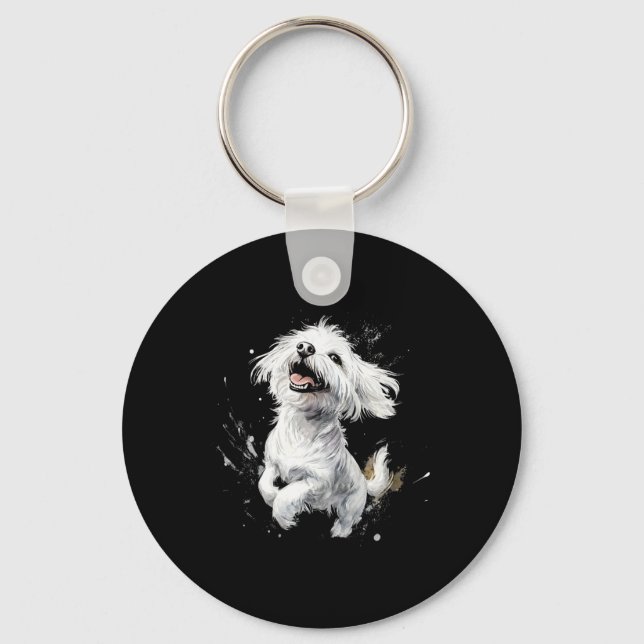 Chaveiro Cachorro Maltês Bravo (Frente)