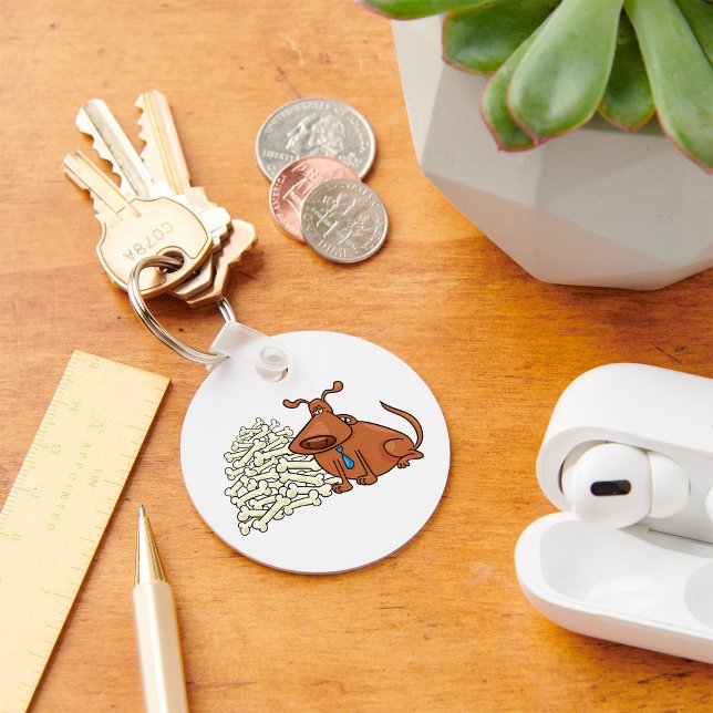 Chaveiro Cachorro Marrom com Pilha de Ossos (Criador carregado)