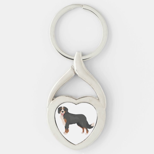 Chaveiro Cachorro mix mini Bernês (Frente)