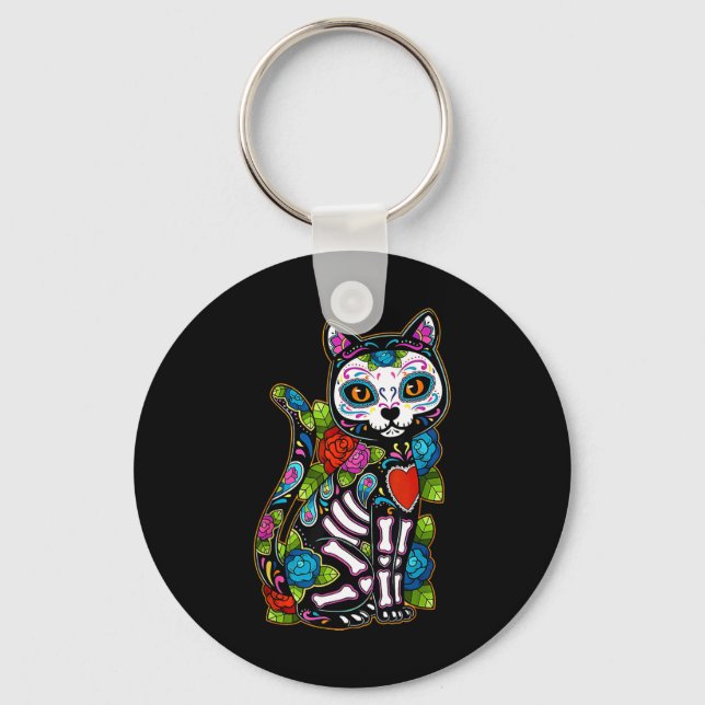 Chaveiro Cachorro Negro de Açúcar De Los Muertos Catrina Di (Frente)
