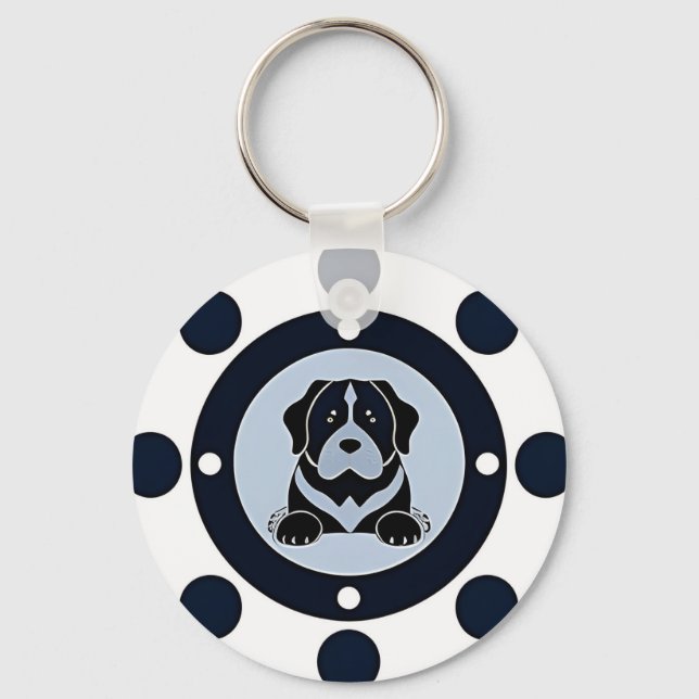 Chaveiro Cachorro numa Design artística circular com destaq (Frente)