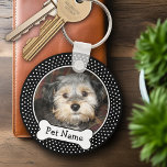 Chaveiro Cachorro Osso e Bolinhas Preta Foto Pet<br><div class="desc">Adicione a sua foto favorita de filhote e faça uma bela manutenção dos animais de estimação da família.</div>