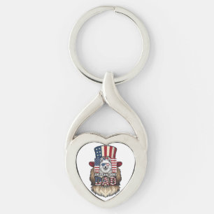 Chaveiro Cachorro Patriótico Vintage Pai Esquimó Americano