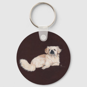 Chaveiro Cachorro Pequinês Branco