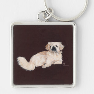 Chaveiro Cachorro Pequinês Branco