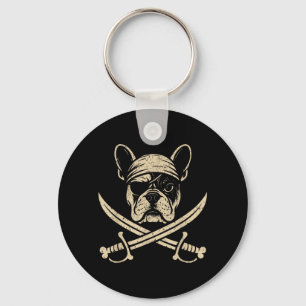 Chaveiro Cachorro Pirata Antigo Bulldog Francês Amante de C