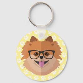 Chaveiro Cachorro Pomerano Em Óculos De Nerd | Presente de