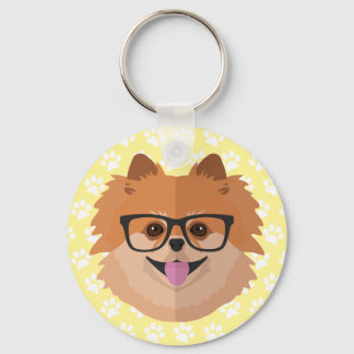 Chaveiro Cachorro Pomerano Em Óculos De Nerd | Presente de