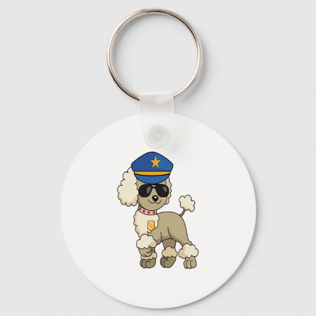 Chaveiro Cachorro-Poodle da Polícia de Chibi (Frente)