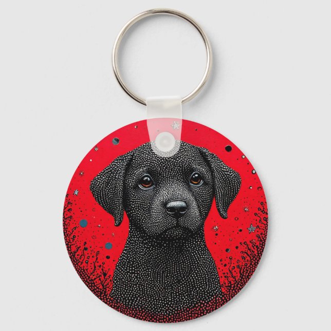 Chaveiro Cachorro Preto Caprichoso (Frente)
