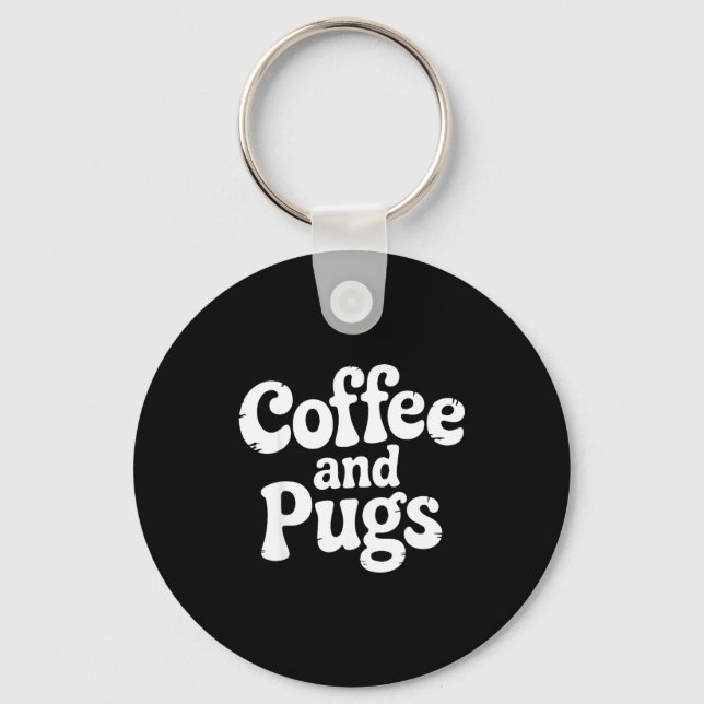 Chaveiro Cachorro Pug Fofo Fã de Café Dono de Estimação Ama (Frente)