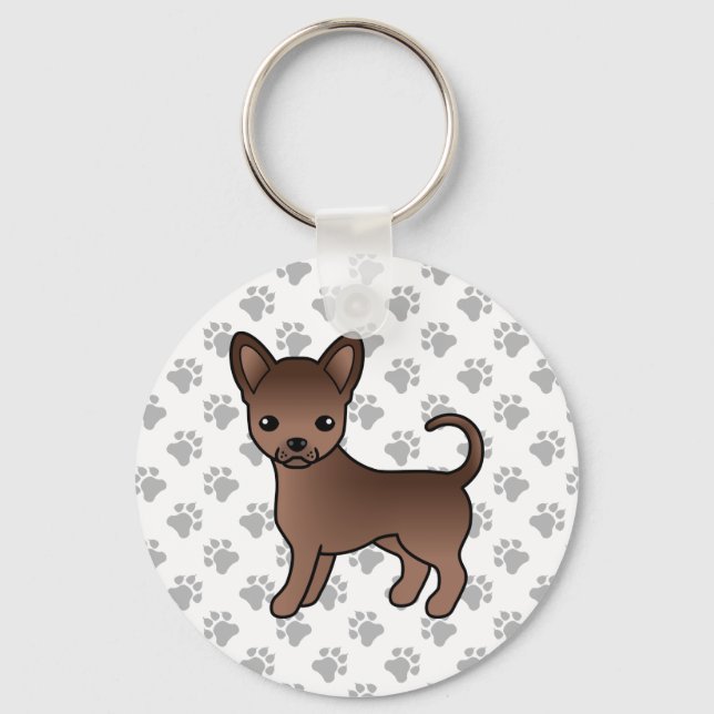Chaveiro Cachorro Quadrinho Chihuahua de Capa Lisa de Choco (Frente)