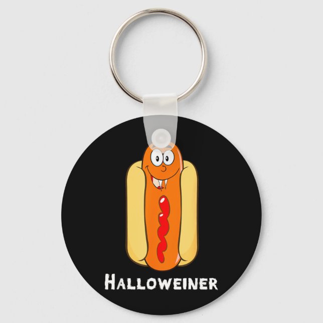 Chaveiro Cachorro Quente de Halloween Engraçado (Frente)
