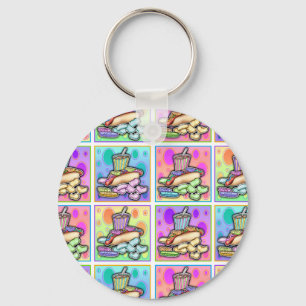 Chaveiro - cachorro quente do pop art com