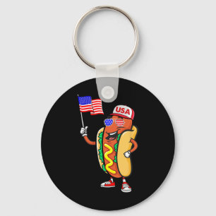 Chaveiro Cachorro Quente Patriótico Bandeira Americana EUA 