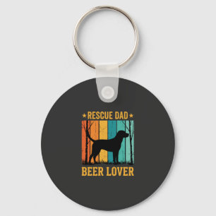 Chaveiro Cachorro Resgate Pai Amante de Cerveja Vintage