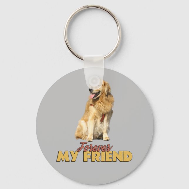 Chaveiro Cachorro Retriever Dourado Design Amigo Para Sempr (Frente)