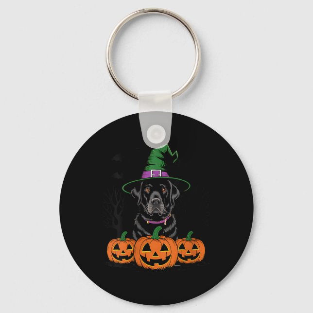 Chaveiro Cachorro Retriever Labrador Preto de Halloween Fem (Frente)