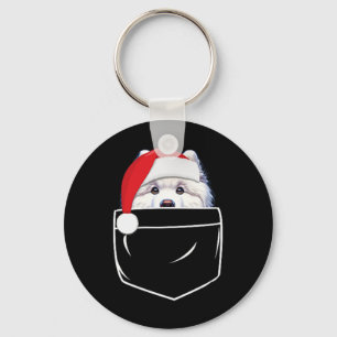 Chaveiro Cachorro Samoyed Papai Noel Festa De Natal