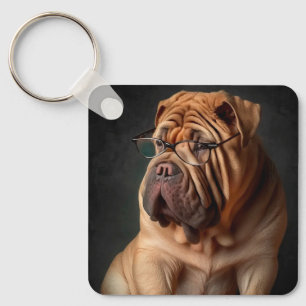 Chaveiro Cachorro Shar Pei Inteligente com Design de Livro