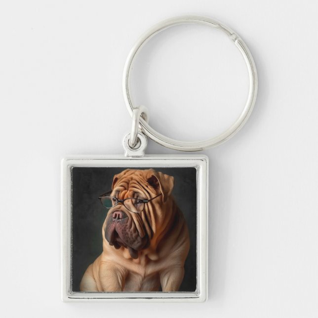 Chaveiro Cachorro Shar Pei Inteligente com Design de Livro (Frente)