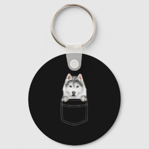 Chaveiro Cachorro Siberiano Husky Em Bolso Presente Engra