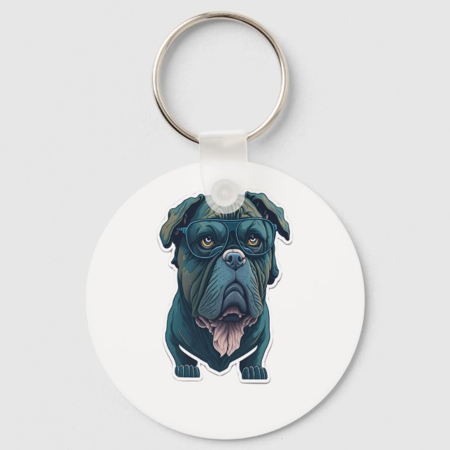 Chaveiro Cachorro verde com óculos (Frente)