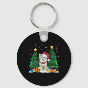 Chaveiro Cachorro Westim Passa Santa Hat Um Suéter De Natal