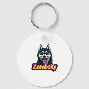 Chaveiro Cachorro Zumbi Siberian Husky Sibe Halloween Essen