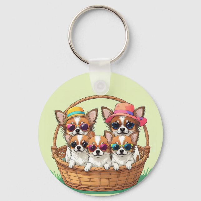Chaveiro Cachorros engraçados Chihuahua (Frente)