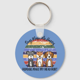 Chaveiro Cachorros Engraçados Me Fazem Feliz